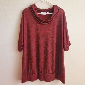 Avenue Maroon Cowl Neck Top